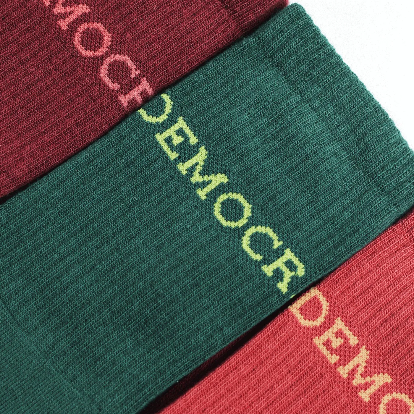 3-pack Athletique Classique Logo Socks Red Wine / Dyrehaven Rust / Forest Green