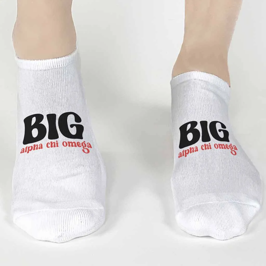 Alpha Chi Omega No Show Socks for Bigs and Littles