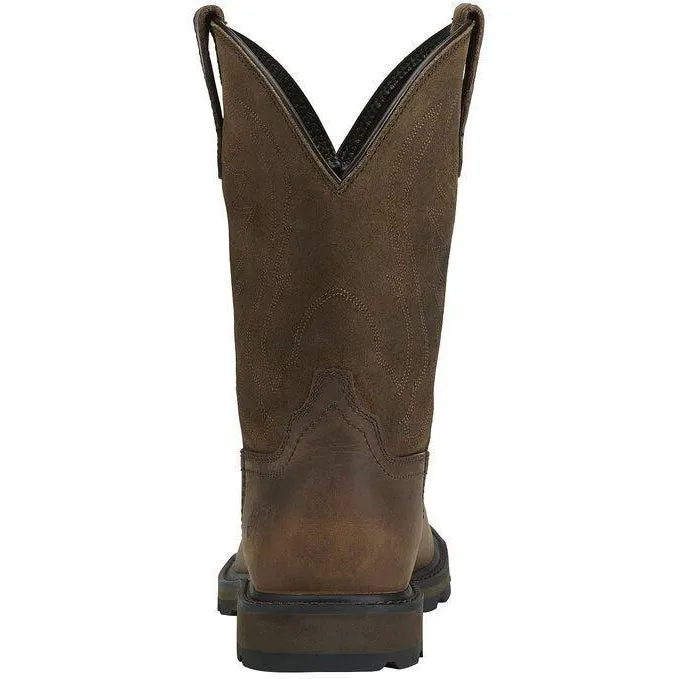 Ariat Men's Groundbreaker 10" Soft Toe Western Work Boot - Brown - 10014238