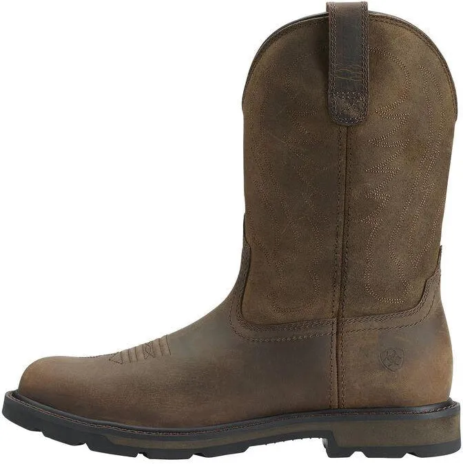 Ariat Men's Groundbreaker 10" Soft Toe Western Work Boot - Brown - 10014238