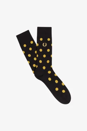 BLACK/CHAMPAGNE POLKA DOT SOCKS