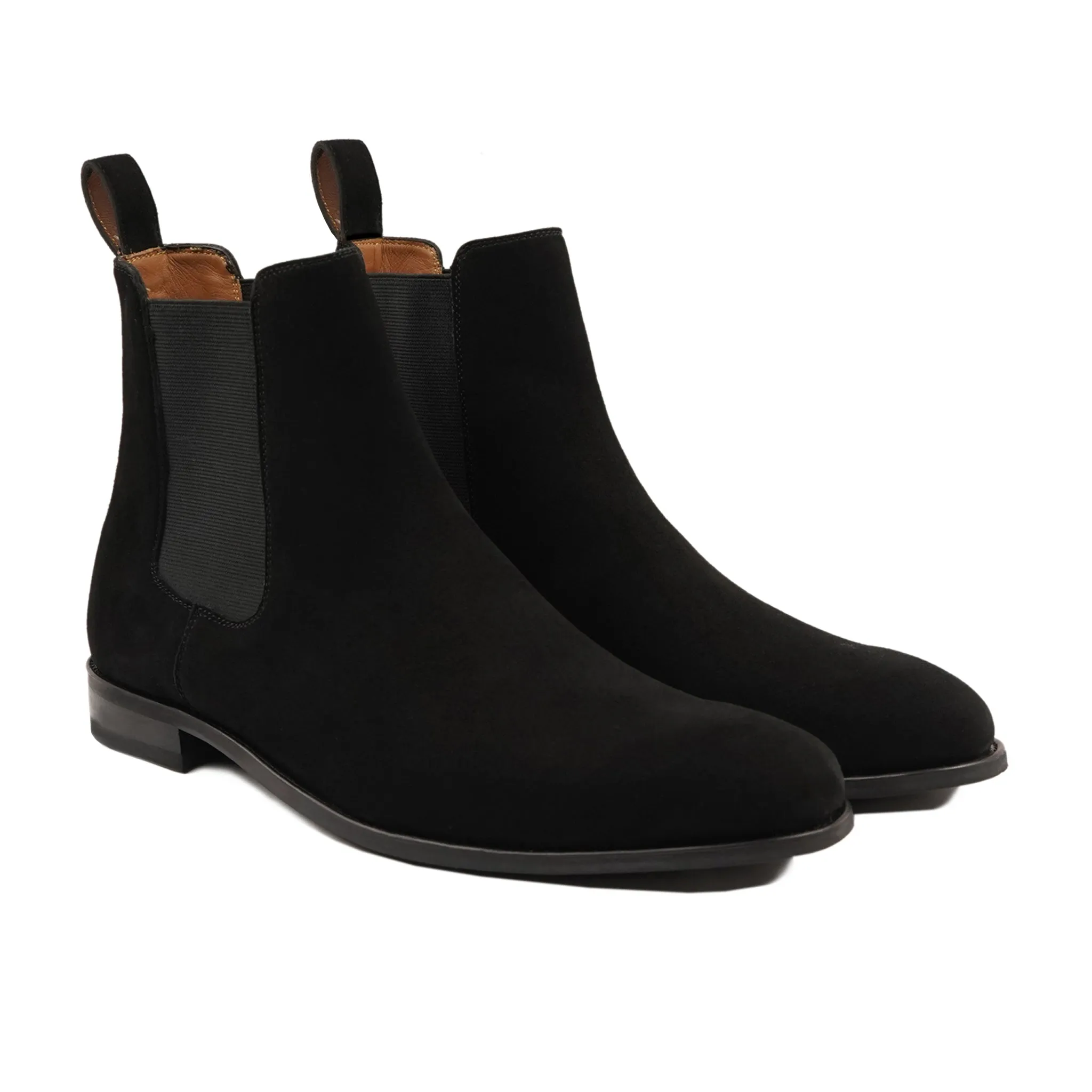 Bochum - Men's Black Kid Suede Chelsea Boot