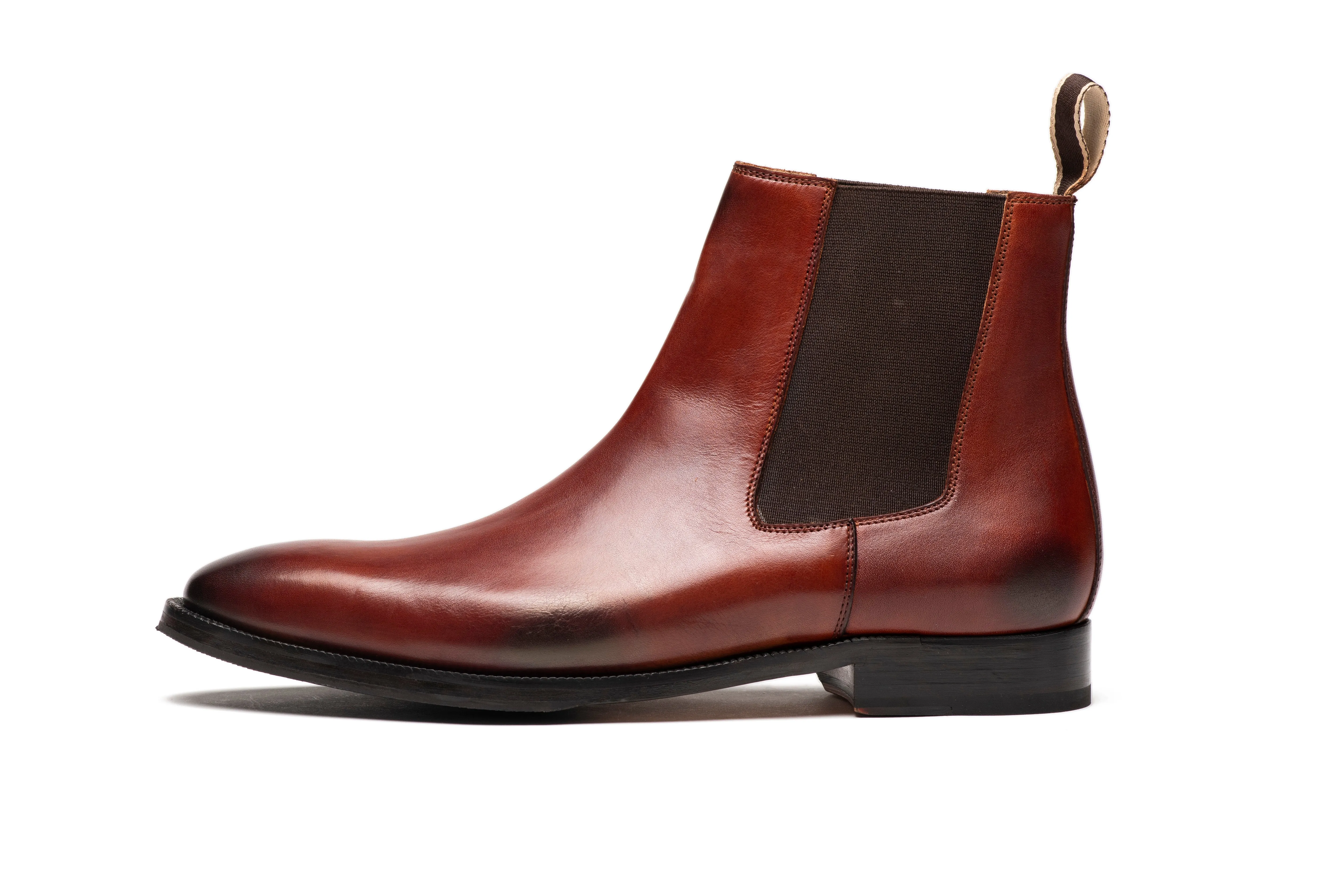 Chisel Toe Chelsea Boot - Dark Cognac