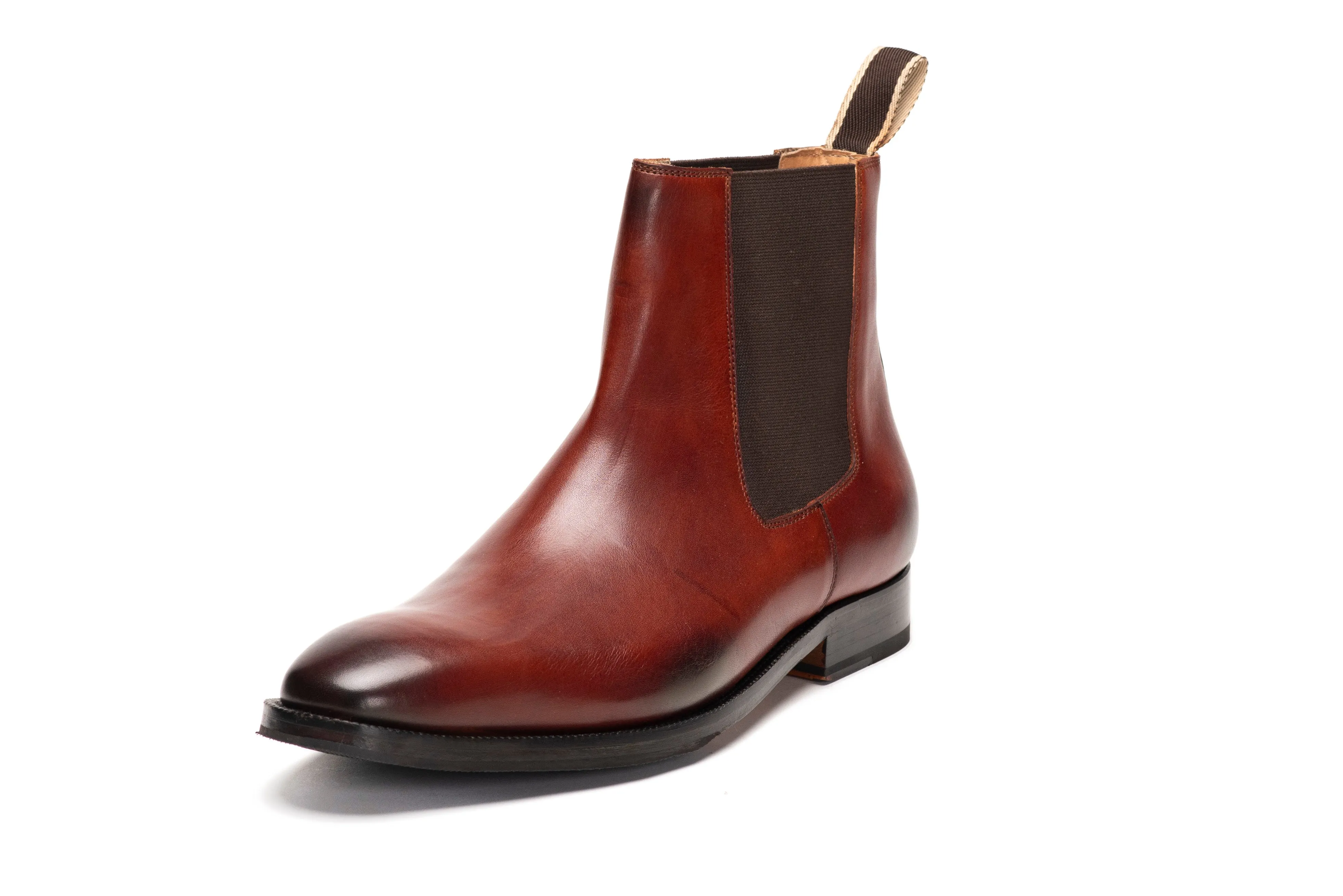 Chisel Toe Chelsea Boot - Dark Cognac