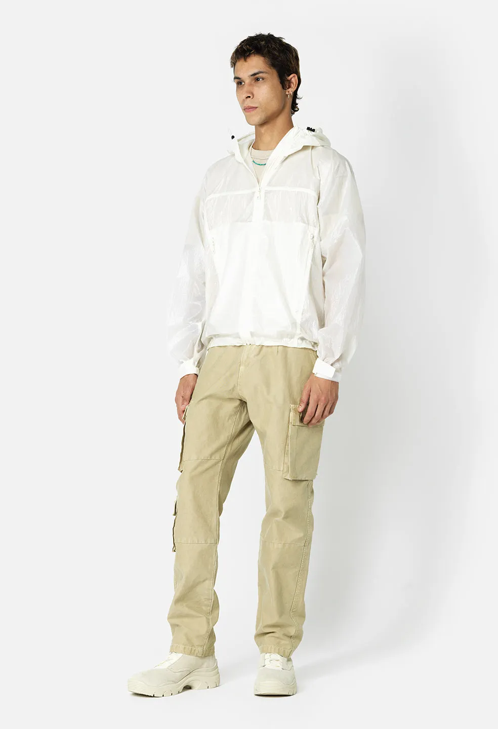 Coated Nylon Anorak / White