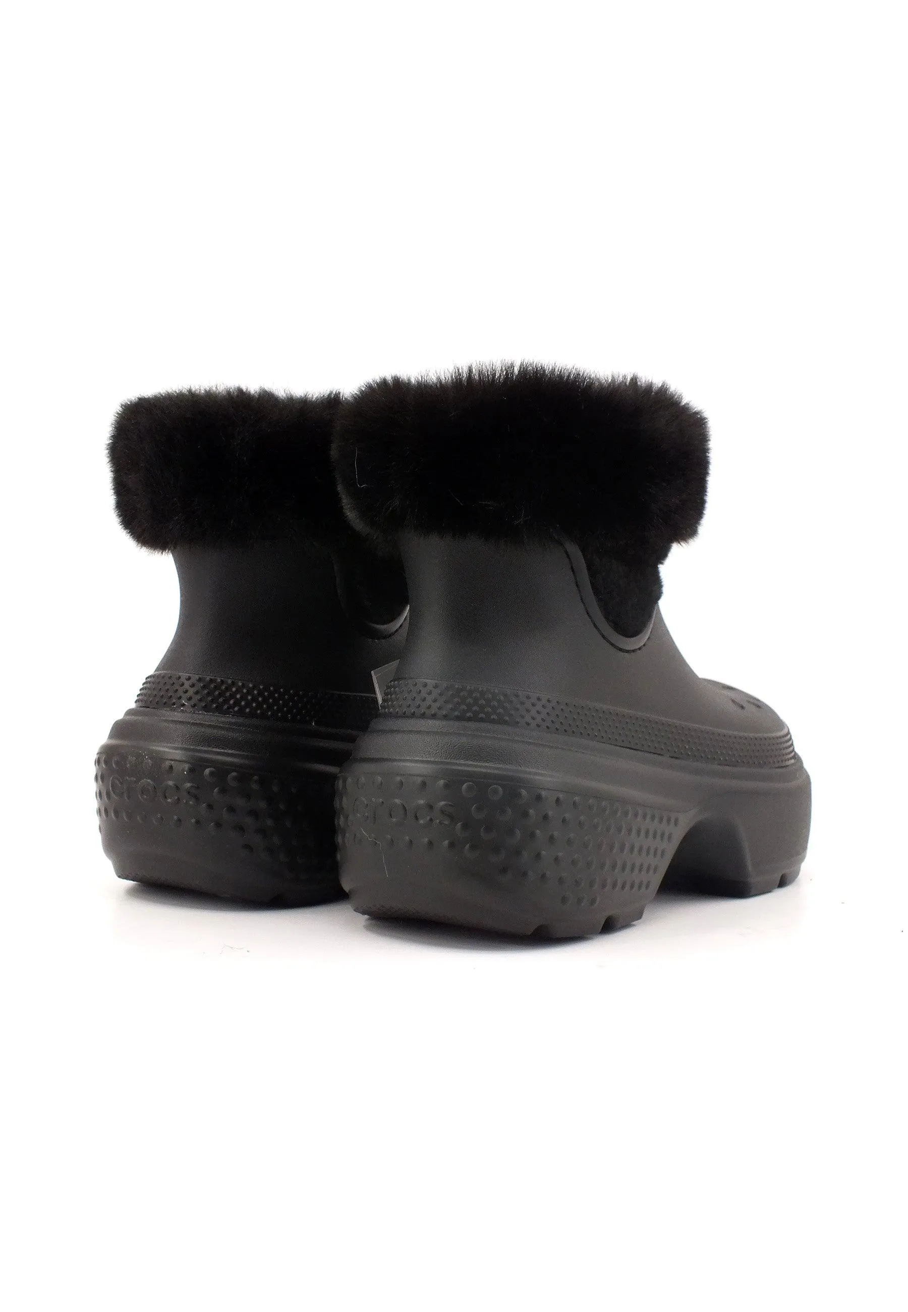 CROCS Stomp Lined Boot Stivaletto Pelo Donna Black 208718-001