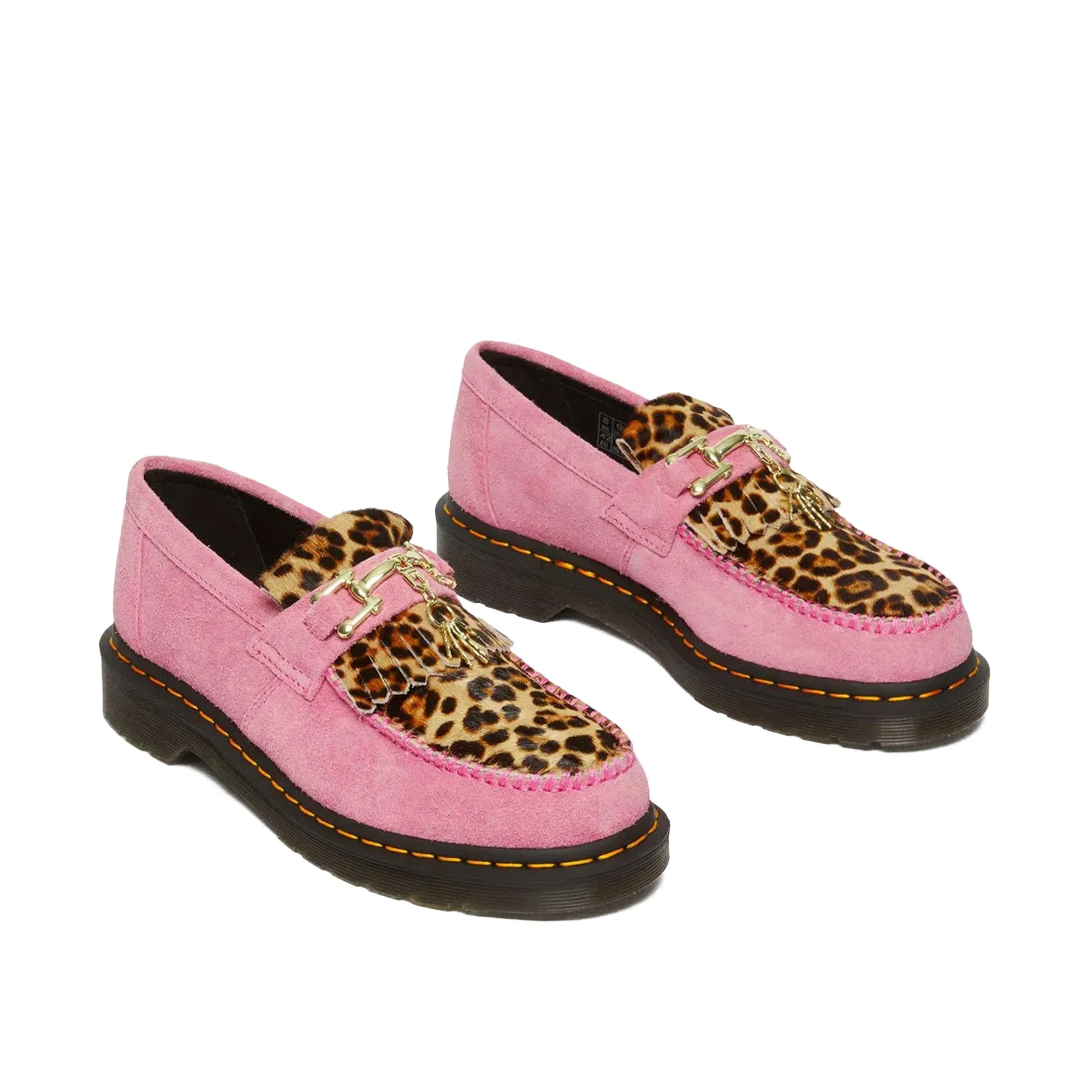 Dr. Martens Adrian Hair-On Snaffle Loafer 'Pink/Leopard'