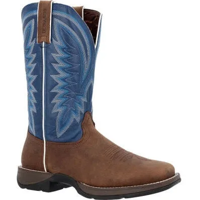 Durango Men's Rebel 12" ST Western Work Boot -Brown And Blue- DDB0429