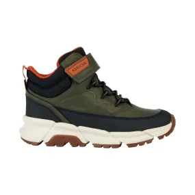 Geox Boy's (Sizes 30-41) Flexyper Grn/Orange Waterproof