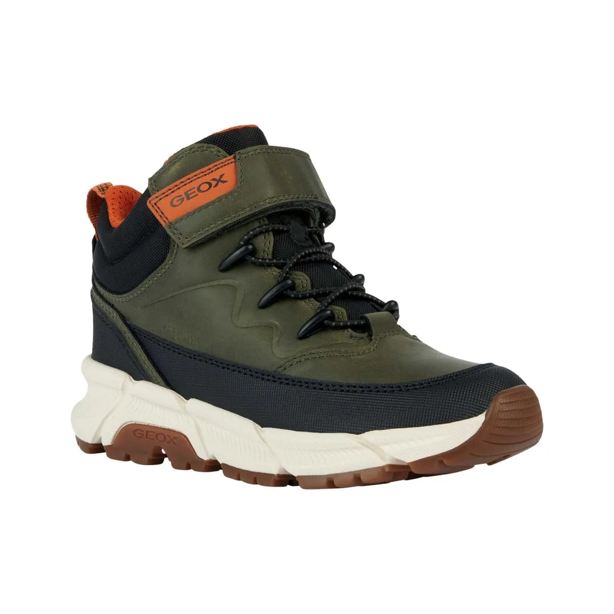 Geox Boy's (Sizes 30-41) Flexyper Grn/Orange Waterproof