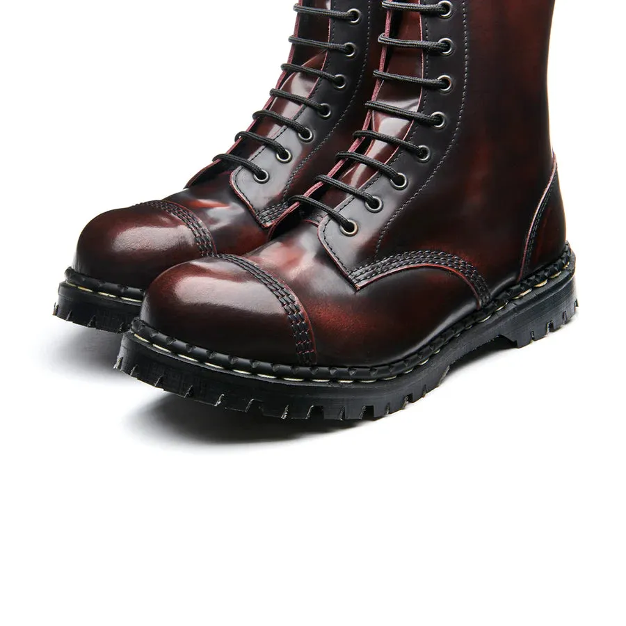 GRIPFAST Burgundy Rub-Off 14 Eye Steel Toe Capped Derby Boot