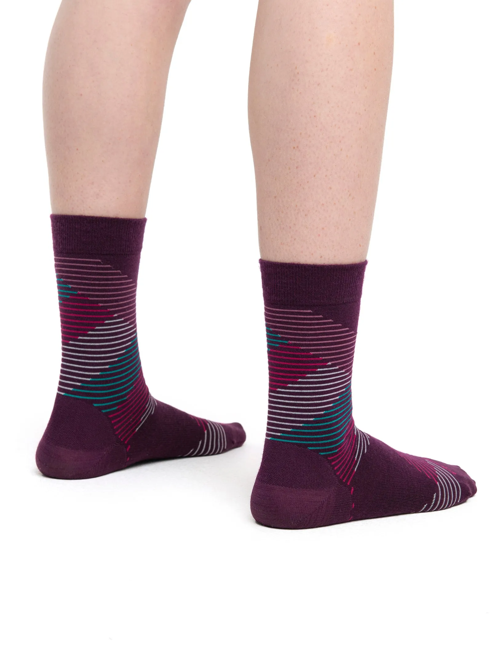 Icebreaker Lifestyle Fine Gauge Crew Socks Dashes (Women's)