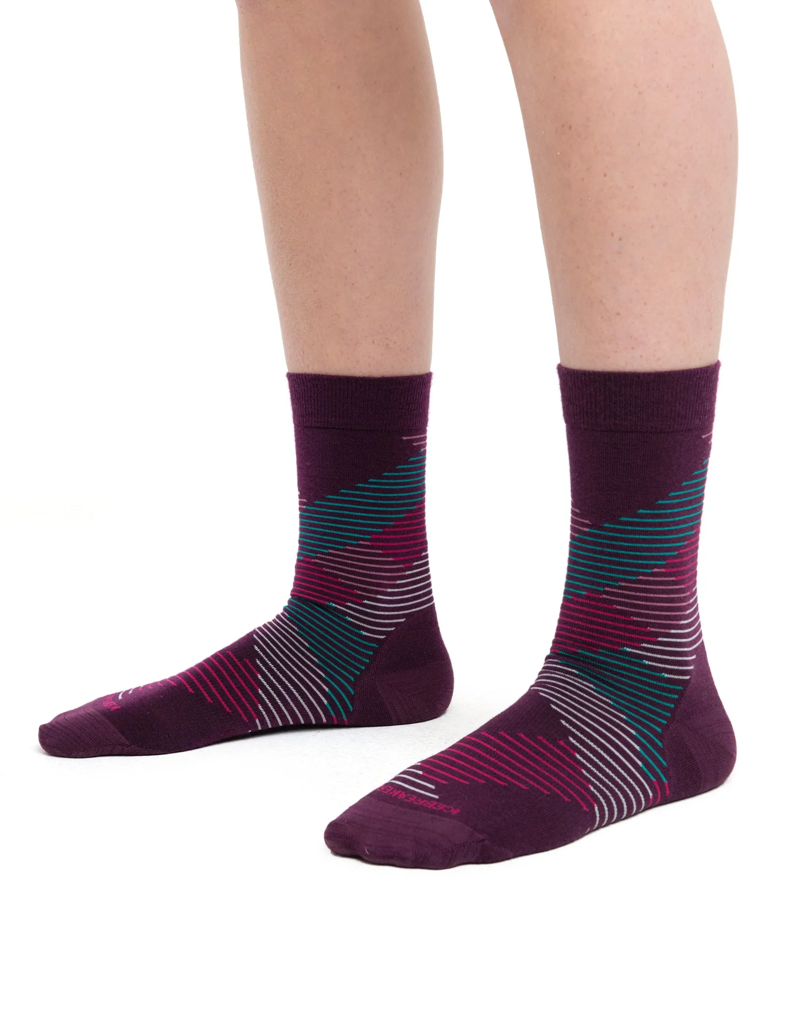 Icebreaker Lifestyle Fine Gauge Crew Socks Dashes (Women's)