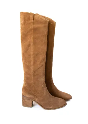 Izzy Suede Tall Boot in Tan