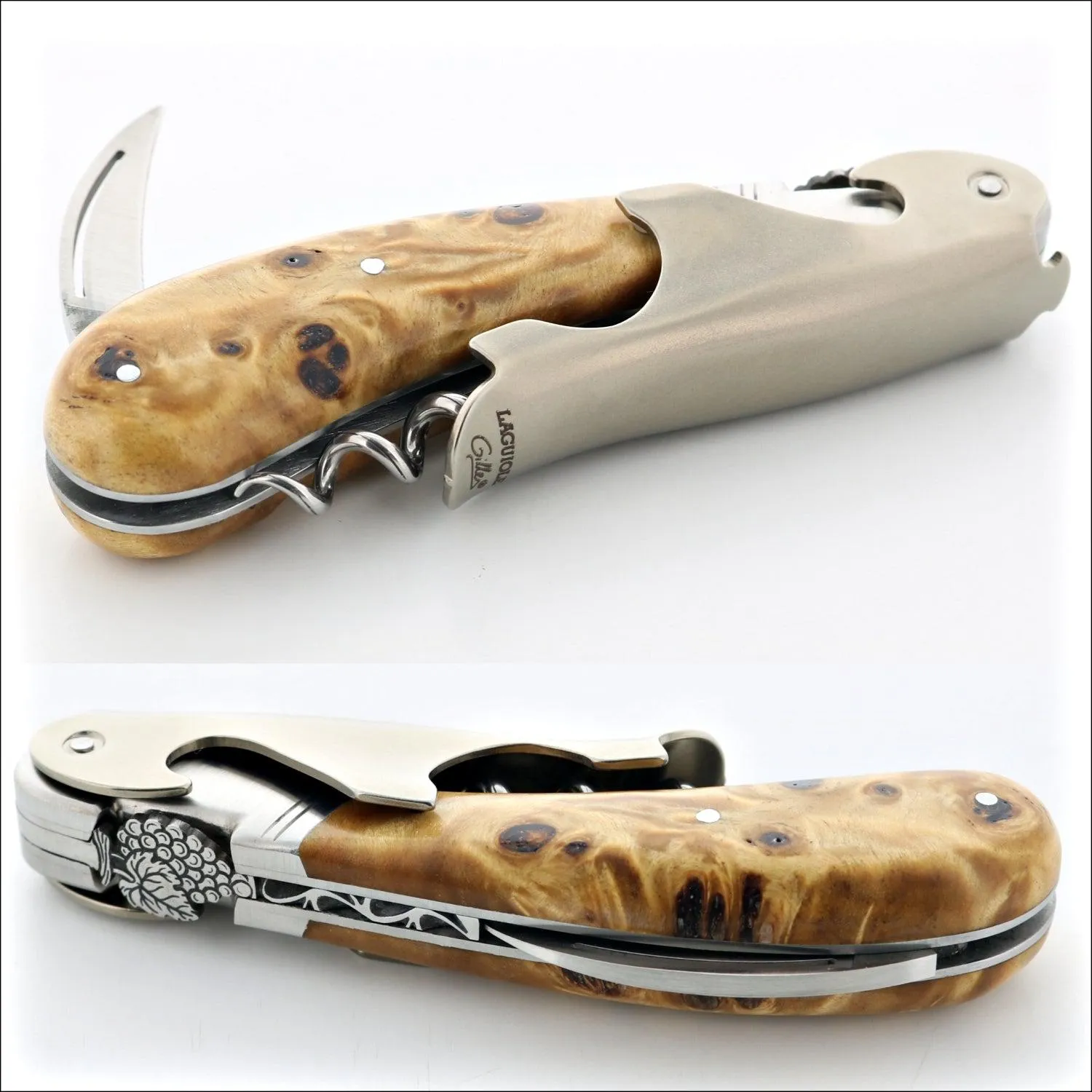 Laguiole Magnum Corkscrew Deco Grape - Poplar Burl