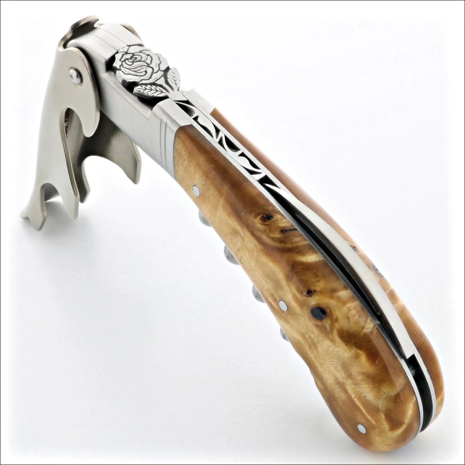 Laguiole Magnum Corkscrew Deco Rose - Poplar Burl