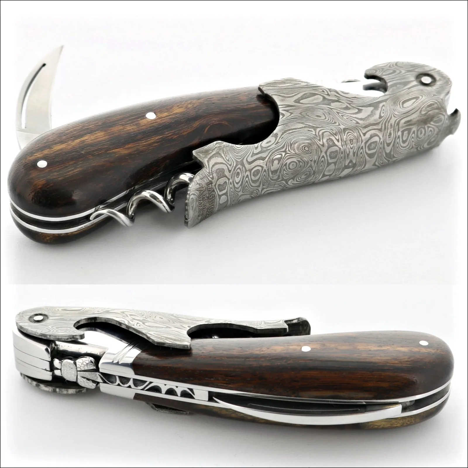 Laguiole Magnum Damascus Desert Ironwood Corkscrew