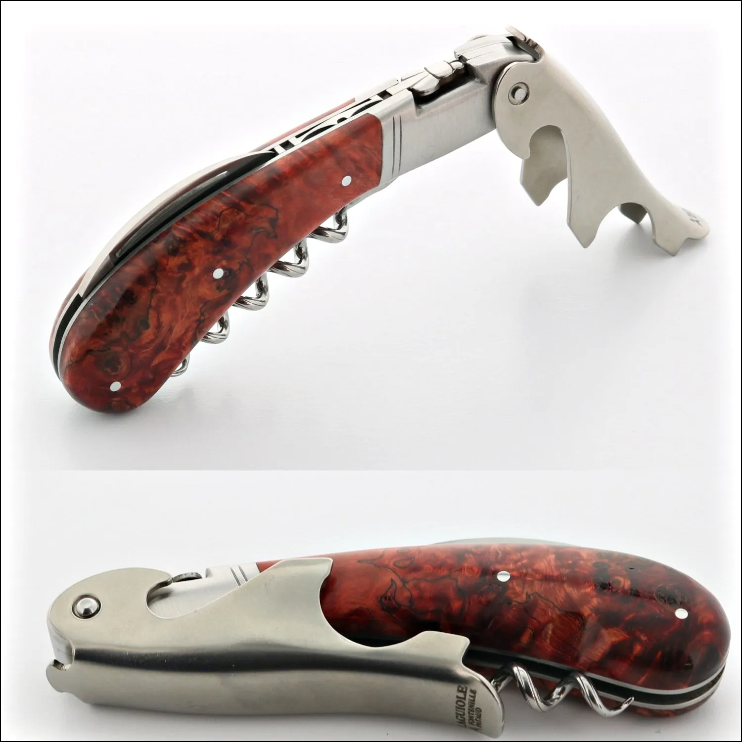 Laguiole Magnum Stained Poplar Burl Corkscrew - E