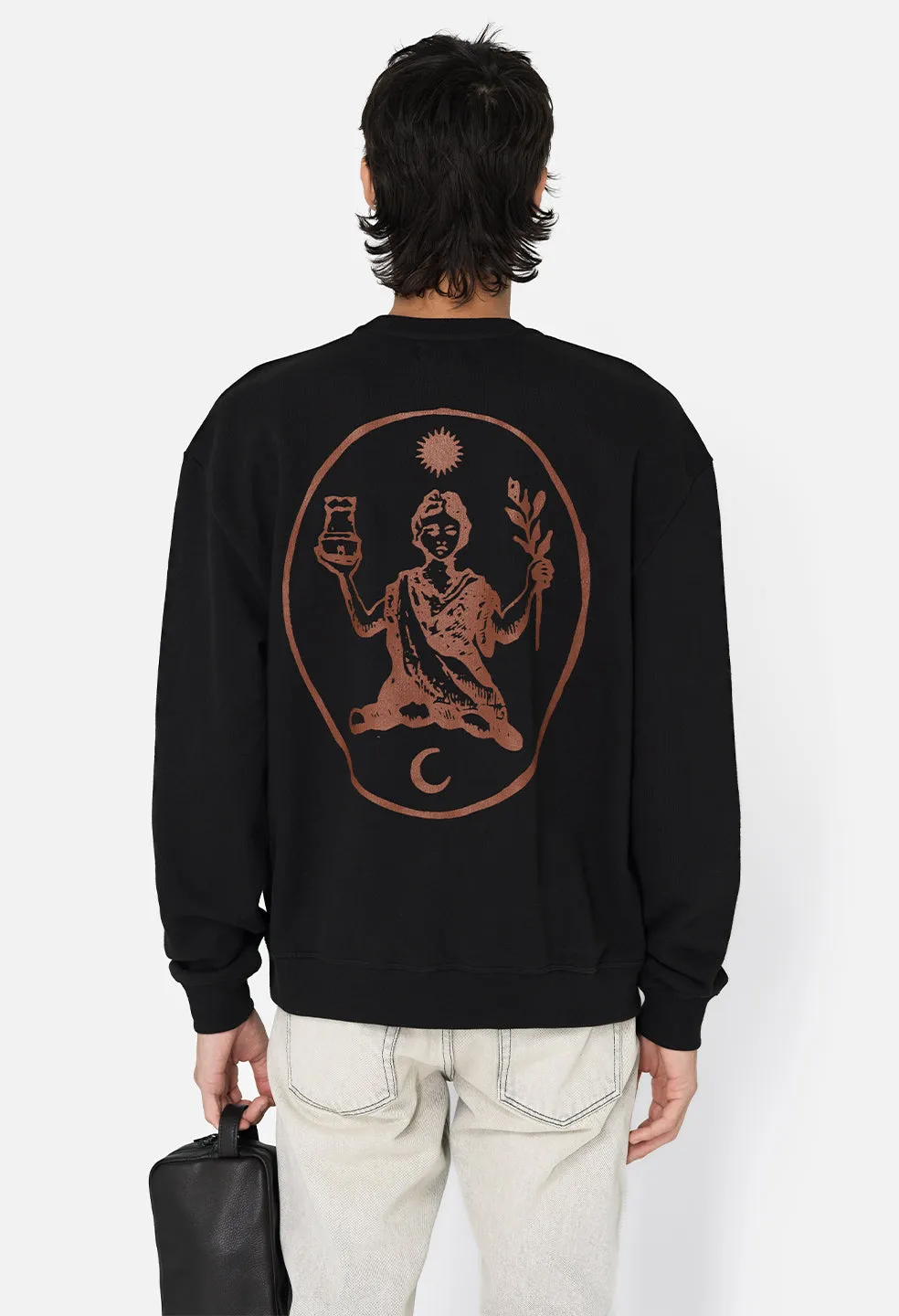 Nepal Oversized Crewneck Pullover / Black