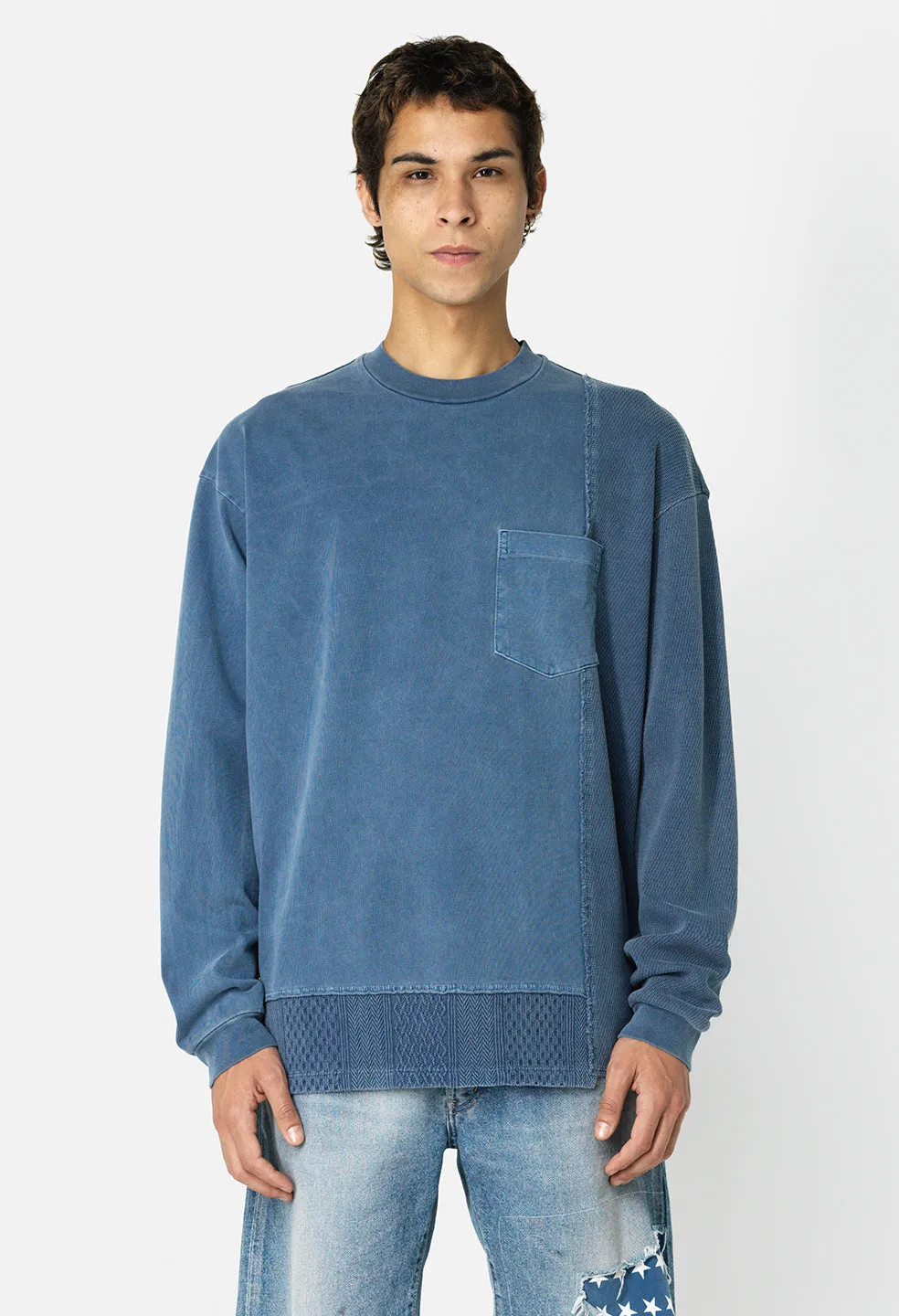 Reconstructed LS Tee / Washed Blue