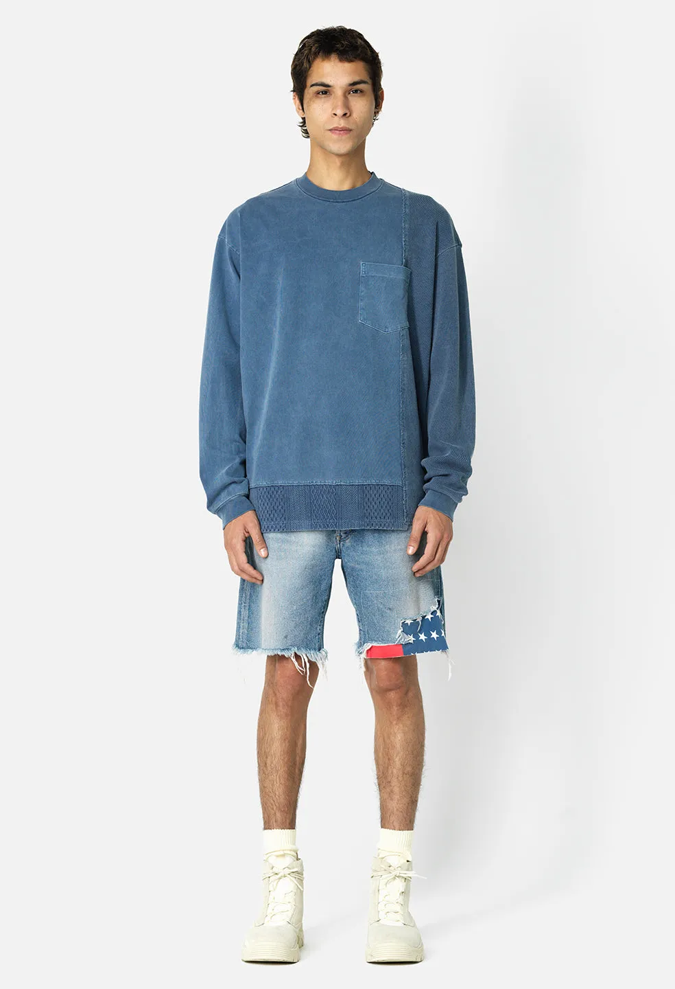 Reconstructed LS Tee / Washed Blue