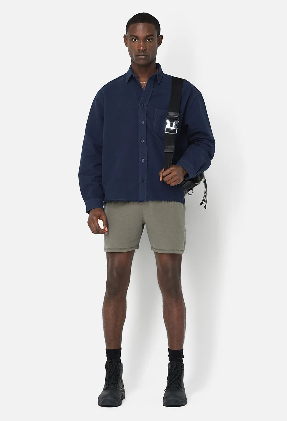 Reversed Jersey Shorts / Washed Army