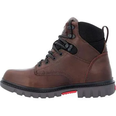 Rocky Men's Worksmart USA 6" WP Slip Resist Work Boot -Brown- RKK0452