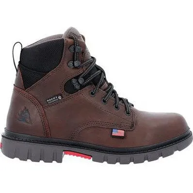 Rocky Men's Worksmart USA 6" WP Slip Resist Work Boot -Brown- RKK0452