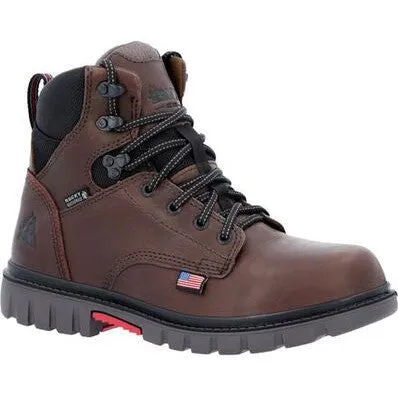 Rocky Men's Worksmart USA 6" WP Slip Resist Work Boot -Brown- RKK0452