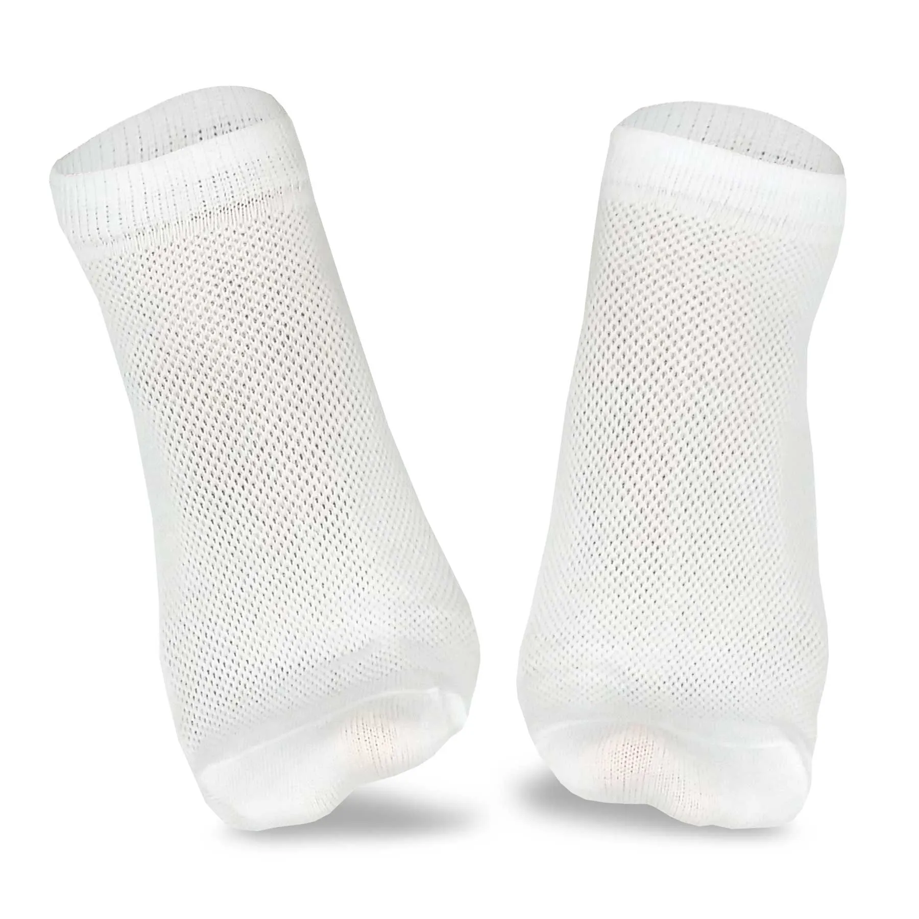 TeeHee Socks Men's Casual Polyester No Show White 12-Pack (10051)