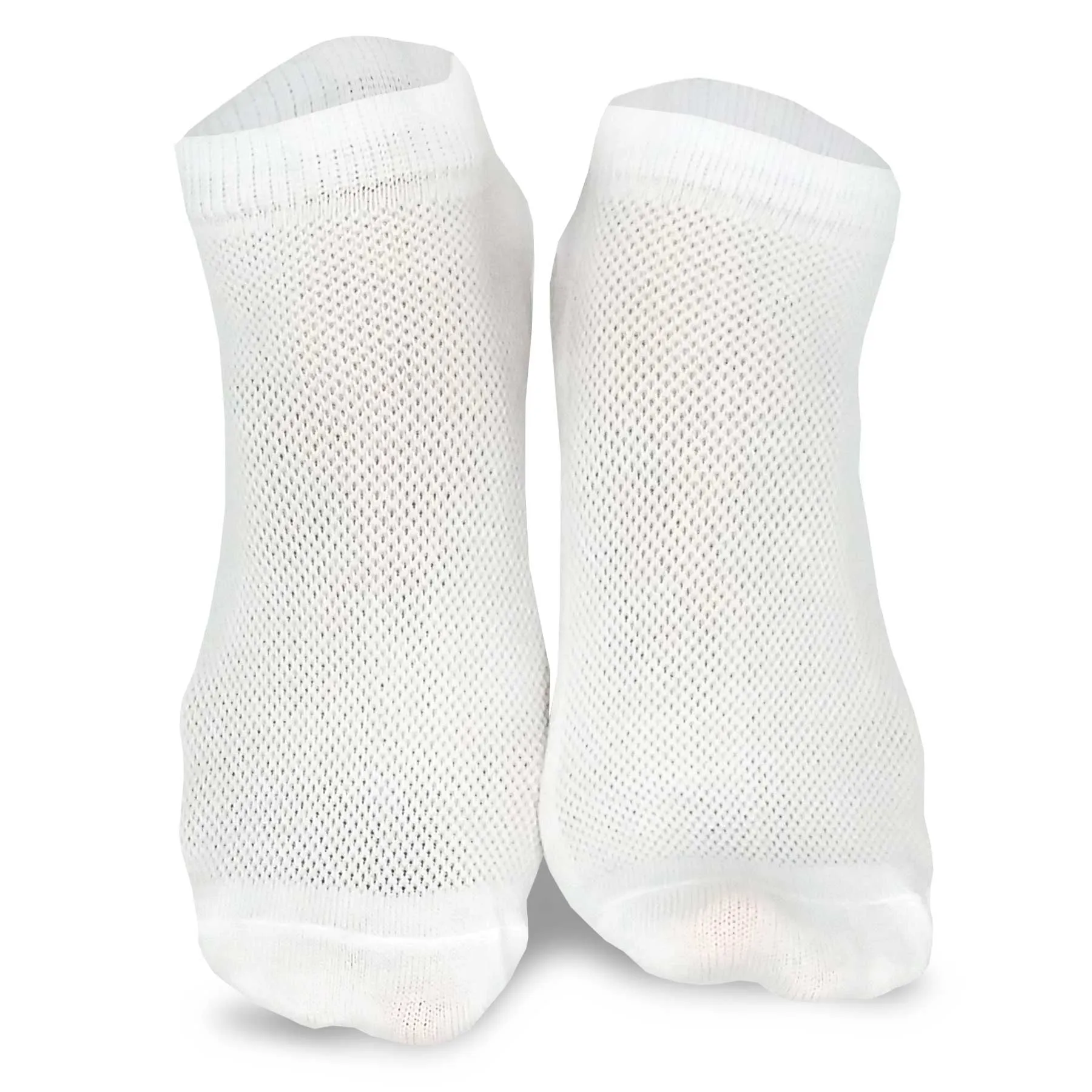 TeeHee Socks Men's Casual Polyester No Show White 12-Pack (10051)