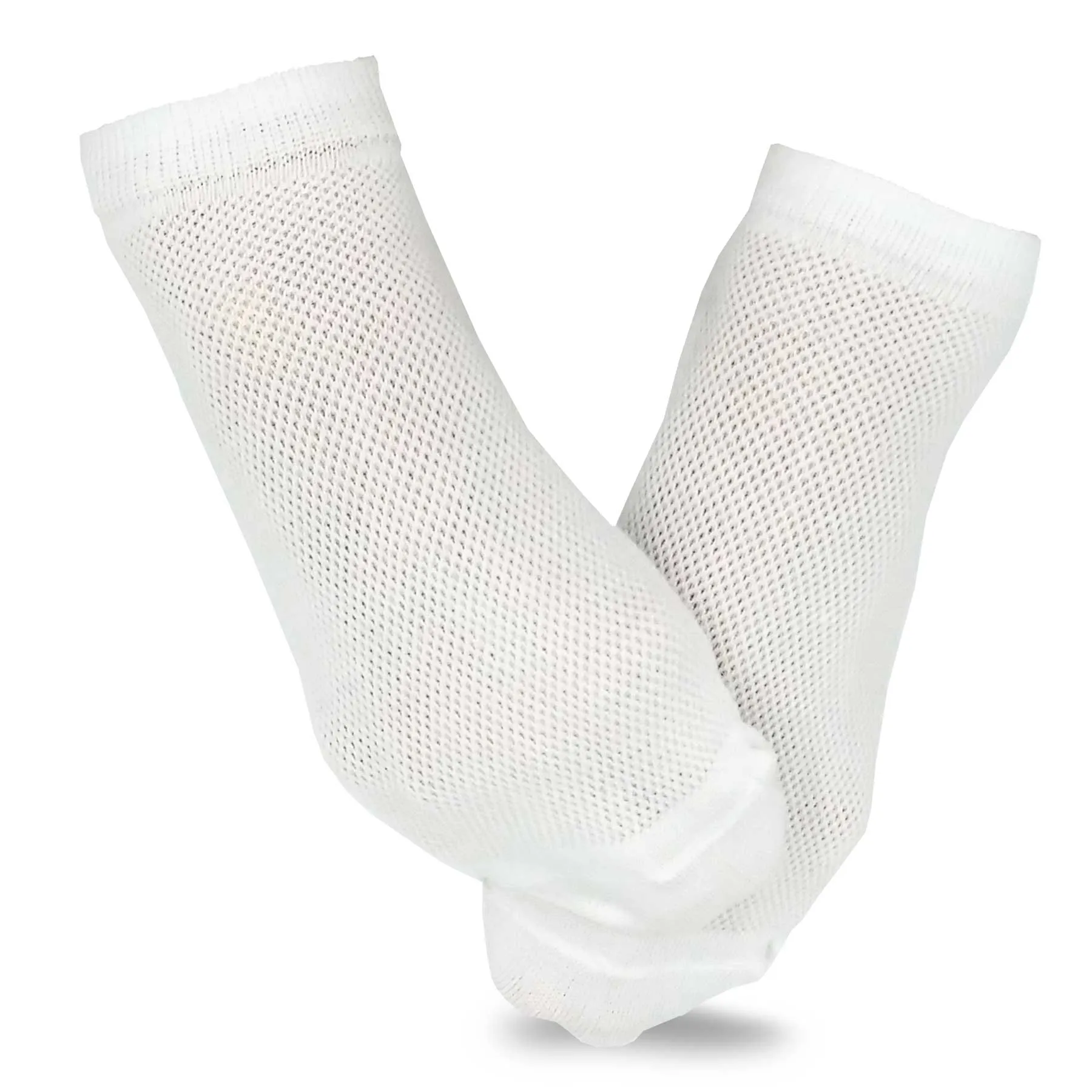 TeeHee Socks Men's Casual Polyester No Show White 12-Pack (10051)