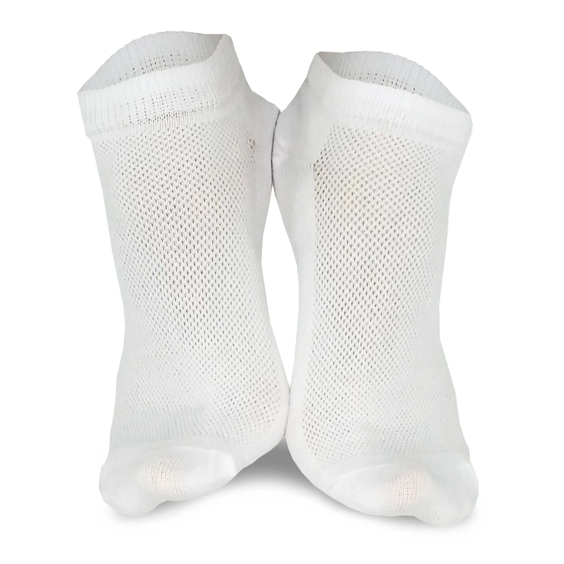 TeeHee Socks Men's Casual Polyester No Show White 12-Pack (10051)