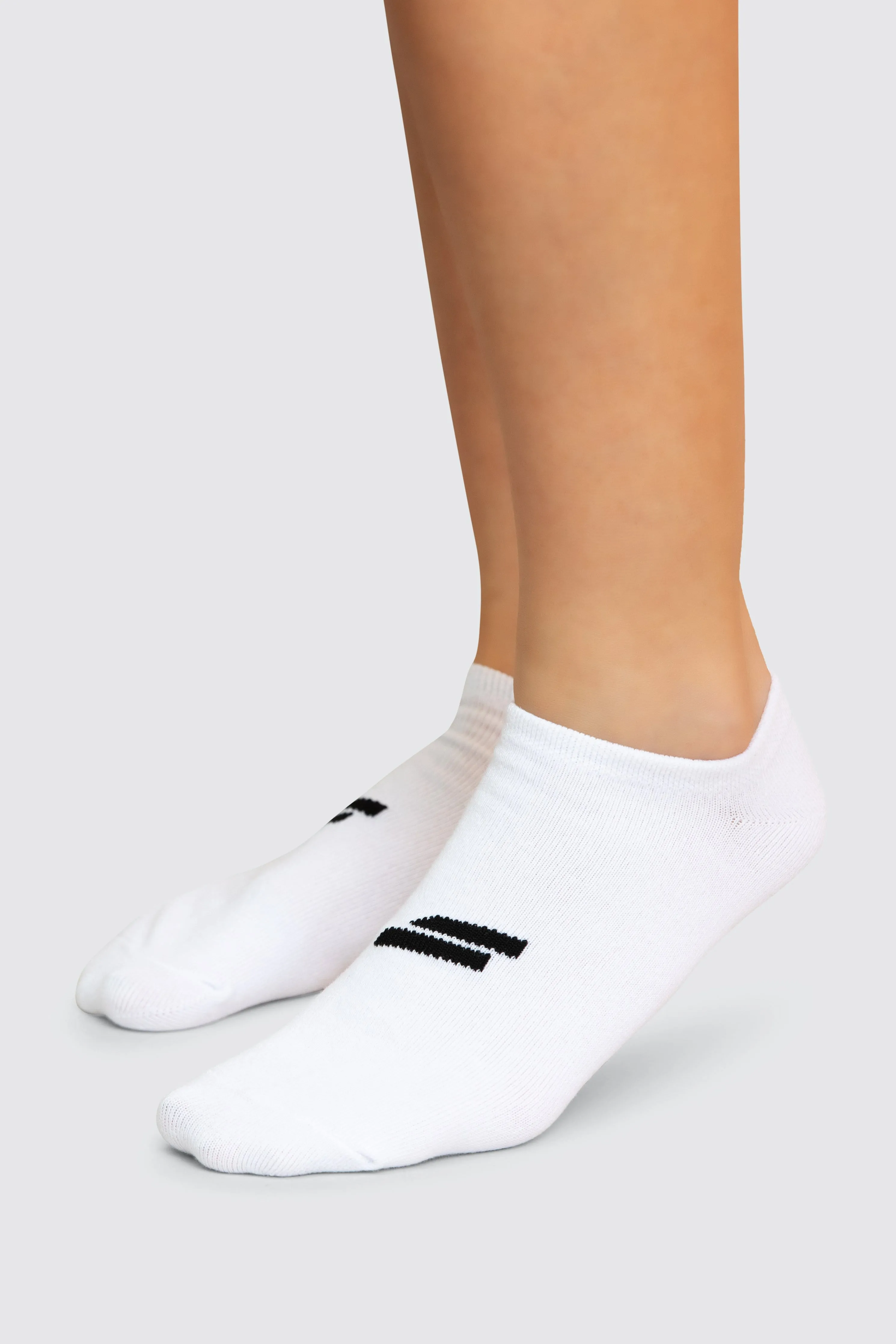 Unisex Marked No-Show Socks 3pk - White