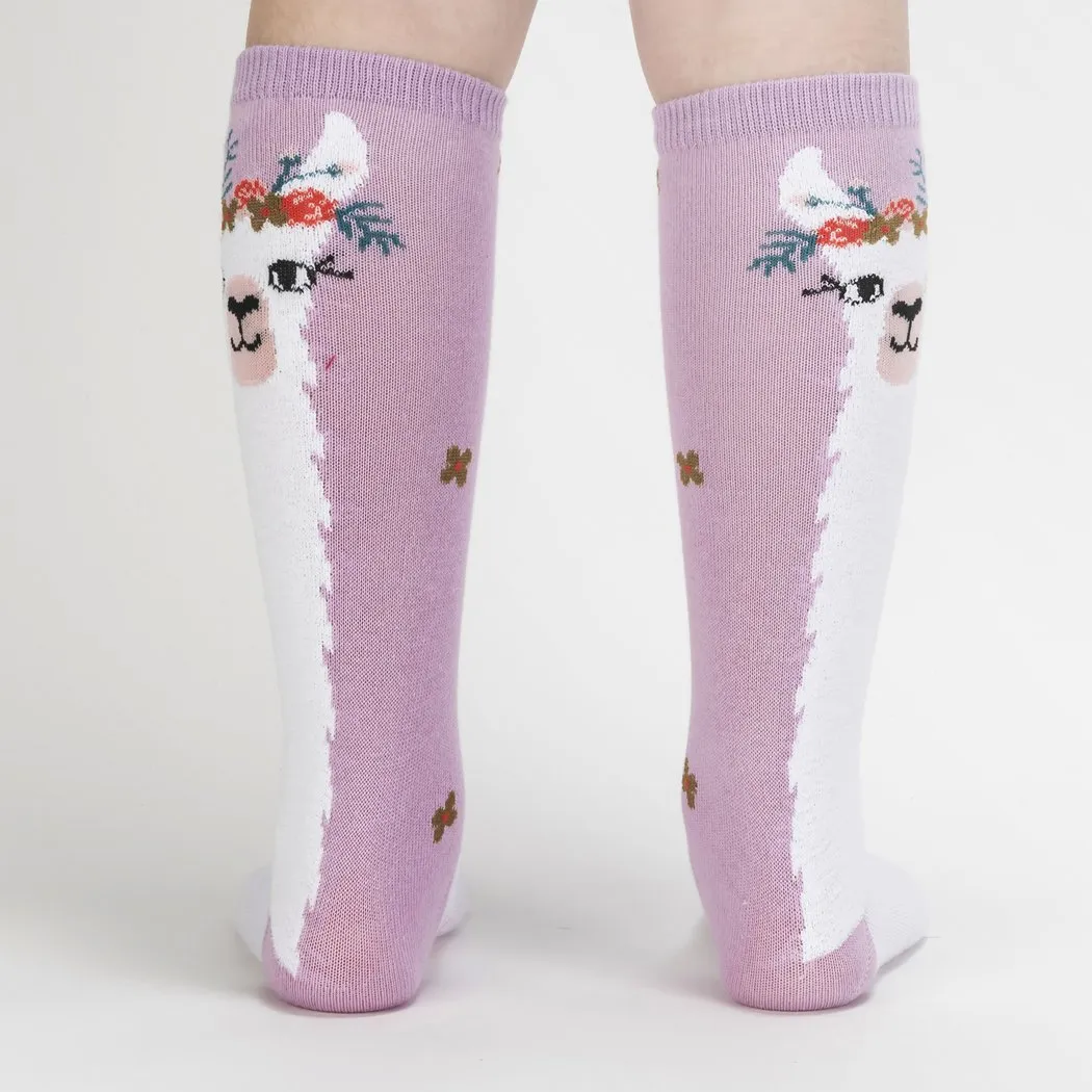 Youth Llama Queen Knee Socks